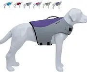 Dog Life Jacket, Sport Style Dog Float Coat with Excellent Buoyancy, Stylish Dog Swimming Safety Vest with Rescue Handle for Small Medium Large Dogs Purple M