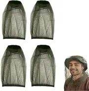 3 Outdoor Head Nets for Face and Neck Protection - Insect, Fly, Midge, and Bee Guard Mesh Face Coverings, Protective Head Gear for Fishing Hats and Outdoor Equipment