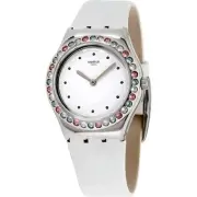 Swatch Women's Watch Irony After Dinner White Dial Silicone Rubber Strap YLS201