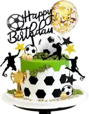 28 PCS Soccer Cake Topper Soccer Ball Player Cake Decorations for Soccer