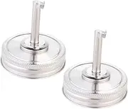 ABOOFAN 2Pcs Mason Jar Pour Spout Lids Replacement Mouth Jar Lids for Oil Syrups Liquor Honey Stainless Steel Easy to Clean and Spill
