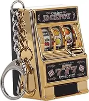 Homoyoyo Mini Slot Machine Bank - Fun Lucky Slot Machine with Keychain - for and Adults Great for Parties and Compact Design and Entertaining