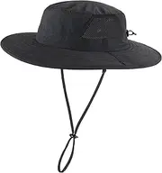 [Connectyle] Outdoor UPF50+ Men's Sun Hat Foldable Wide Brim Bucket Hat for Fishing Hiking Gardening Breathable Safari Hat