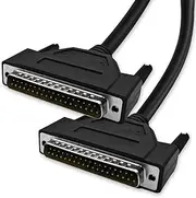 DB37 37 Pin 9.8 Feet(3 Meter) Two Row Straight Through Serial Cable, Double Shielded(Metal Braiding&AL-foil), Male to Male, Black, SC930S08MM