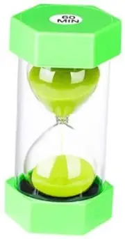 Hourglass Timer 60 Minute, Plastic 1 Hour Sand Timer Sand Clock 60 mins Green