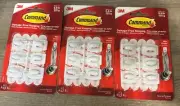 3M Command Mini Hooks, White, 6-Hooks, 8-Strips, Organize Damage ~ Lot Of 3