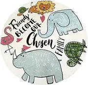 Kids Play Rug, Animal Round Area Rug Nursery Door Mat Soft Plush Non-Slip Childrens Carpet for Bedroom Living Room Kids Playroom (Animal, 120 * 120cm)