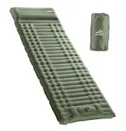 Self Inflating Sleeping Pad for Camping, 4" Ultra-Thick Single Army Green