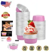 Sturdy 8oz Aluminum Ramekin Cups in Cherry Blossoms Pink – Perfect for Desserts