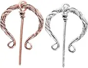 [ROMISBABA] 2Pcs Retro Shawl Brooch Vintage Cloak Pin Clasp for Scarves Cardigans Antique present for Birthdays Special Occasions