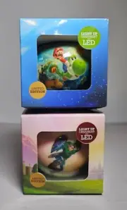 Nintendo Gamestop Exclusive Zelda & Super Mario Galaxy 2 Light-up Ornaments (2)