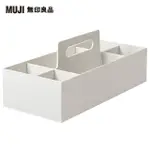 【MUJI 無印良品】PP手提收納盒/寬.白灰