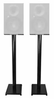 Pair 37” Black Steel Studio Monitor Speaker Stands For Mackie XR824 Monitors