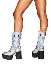 [Club Exx] Radioactive Rodeo Holographic Cowboy Boots