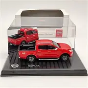 Scale Finished Model Car 1/43 for Nissan Navara 4x4 Pickup Truck Simulation Alloy Red Car Model Diecast Vehicle Collectible Ornament Miniature Replica Car