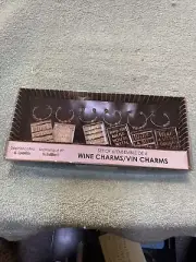 Sophisticated And Sparkle Set Of 6 Wine Charms New In Box