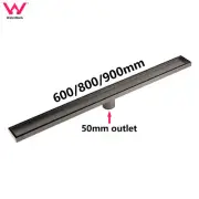 Watermark Gun Metal 600/800/900mm Tile Insert Linear Shower Grate 50mm Outlet