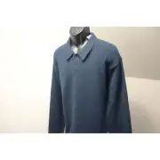Old Navy Polo Sweater Blue "Wool Feel" Polyester Nylon Stretch Mens Size 2XL NWT
