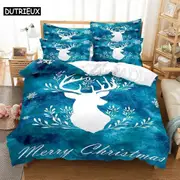 a2171 Bed Sheets digital printing quilt cover pillowcase double bed set cover quilt Soft Microfiber bedding set Sika deer3-Piece Bedding Set (1 Duve