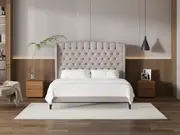 My Style Winged Headboard & Slimline Base - King / Haze / Slimline Base