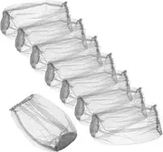 KICHOUSE 8pcs Insect Hat Nets Portable Netting Head Cover Outdoor Accessory Net Hat for Men Women Grey