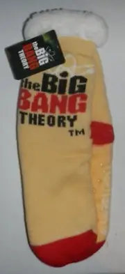 Big Bang Theory TV Show Sherpa Lined Slipper Socks Size OSFM Non Slip Grips