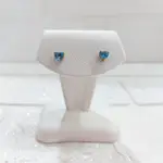 【亞洲銀樓】K金造型耳環-海寶藍愛心|18K金