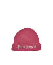 Palm Angels Kids Logo-Embroidered Turn-Up Hem Beanie 2 Red