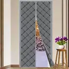 Hands-free Magnetic Screen Door Insulated Thermal Curtain with Punch-free Fasten