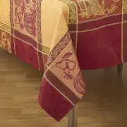 Jacquard Design Thanksgiving Terracotta Tablecloth – Available in 3 Sizes