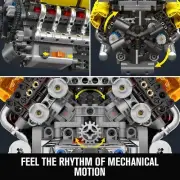 10202 V12 4-Speed Transmission Engine Model Kit, 1260 Pcs to Build Your Own Mini