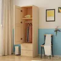 在飛比找蝦皮購物優惠-免運#簡約現代實木鬆木原木衣櫃單門多層兒童衣櫃臥室儲物櫃小戶