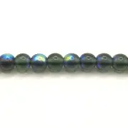 Montana Blue AB - 50 6mm Round Czech Glass Pressed Druk Beads
