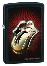 Zippo Black Matte Rolling Stones 28253