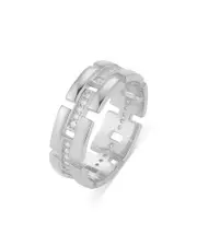 Aqua Cubic Zirconia Chain Link Ring - Exclusive