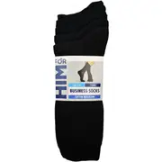 For Him Business Socks Black Size 11-14 5 pack