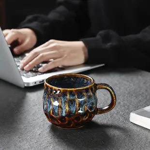 茶杯窯變天目釉陶瓷馬克杯茶盞錘紋咖啡杯帶把個人杯辦公水杯泡子