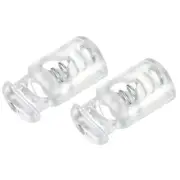 Plastic Cord Locks (0.26" x 0.2")30pcs, Spring End Toggle Stoppers White