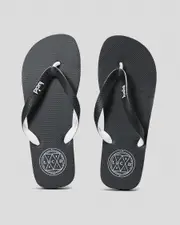 [Lucid] Lucid Men's Coerce Flip Flops Slippers in Black/White Size 13 13 Black/White