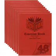 Spirax P118A Exercise Book Ruled 12mm 70gsm 48 Page A5 Bulk (Red) (10 Pack)