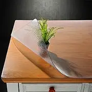 Custom Multisize 1.5mm Thick Clear/Frosted PVC Table Cover Protector Rectangular Plastic Table Cover Desk Pad Mat for Office & Computer Desk/Side Table (Frosted 90 x 180 cm)