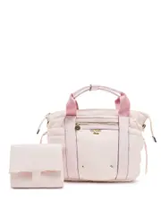 GUESS Pink 3-Pack Mommy Baby Bag and Mat Set, Polyester