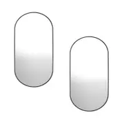 Oikiture Wall Mirrors Oval Mirror Black 84x50cm Set of 2 Home Decor