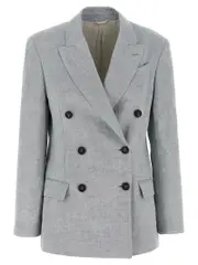 [Brunello Cucinelli] Brunello Cucinelli-Blazer Sparkling Blazer And Suits Celeste-Donna 42IT