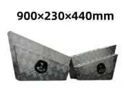 Pair of Aluminium Tool Box Checker Plate tapered Under Tray Tool Box