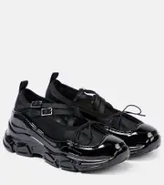 [Simone Rocha] Simone Rocha Crystal Buckle Tracker leather-trimmed shoes AU 8 black