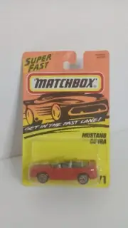 1995 MATCHBOX SUPERFAST #71 RED FORD MUSTANG COBRA CONVERTIBLE NEW ON CARD