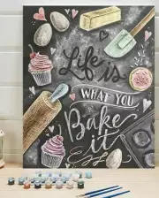 Crafts Paintworks Paint By Number PBN Kit Canvas Life Is What You Bake It 25293