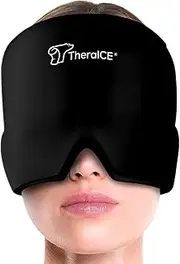 TheraICE Migraine Headache Relief Cap, Hot & Cold Therapy Hat, Cool Gel Head Wrap, Headache Cap Ice Pack Mask, Cold Compress Migraine Relief Products Device for Tension & Stress