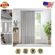 Elegant Grey Farmhouse Curtains 60x96 - 2 Panel Light Filtering Drapes